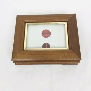 Picture Frame Golden Color Trim Wooden Jewelry Box